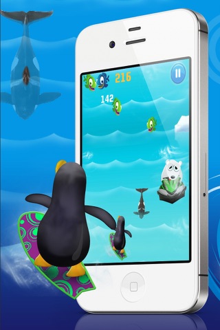 Penguin Surfer PRO FREE - A Fun Kids Game! screenshot 2