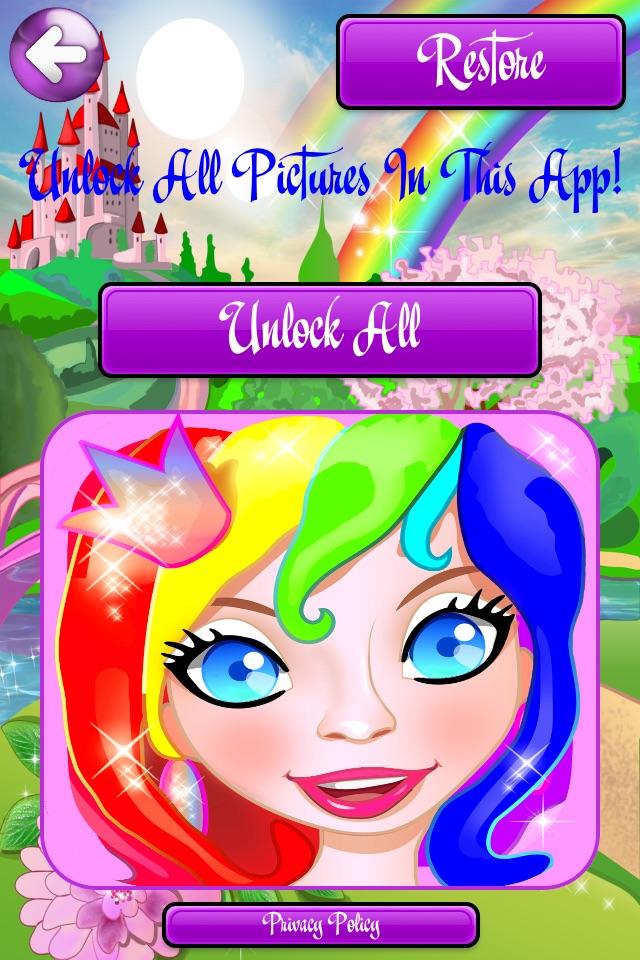 Coloring Pages with Princess Fairy for Girls - Games for little Kids & Grown Ups screenshot 4