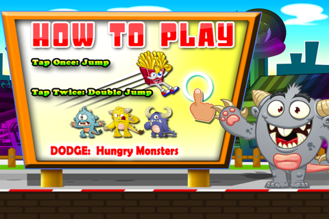 French Fries Happy Day : Street Food Monsters Running Escape screenshot 2