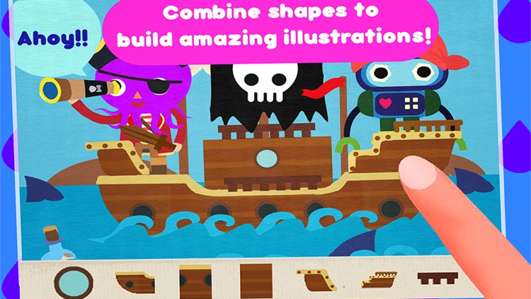 Crea story Adventure – create and play – creative art app for kids with super hero robot pirate western cowboy and treasure quest