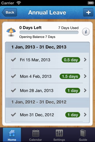 Leave Calendar Lite screenshot 3
