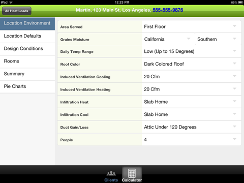 Heat Load Calculator Free for iPad screenshot 2