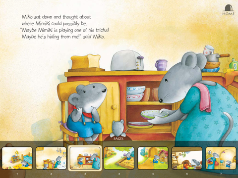 Miko - Where is Mimiki: An interactive bedtime story book for kids about an anxious mouse looking for his lost friend and his joy on re-uniting with him, by Brigitte Weninger illustrated by Stephanie Roehe  (iPad “Lite” version; by Auryn Apps) screenshot 2