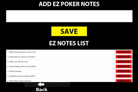 Ez Poker Notes Lite screenshot 4