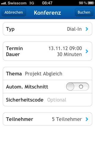 Conferencing Swisscom screenshot 2