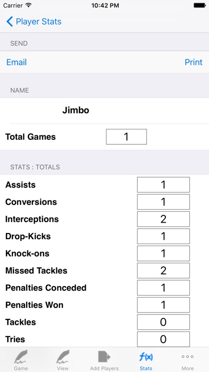 Rugby Player Tracking,Stats,Game Notes,LogBook