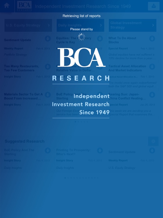 BCA Research First Generation Tablets