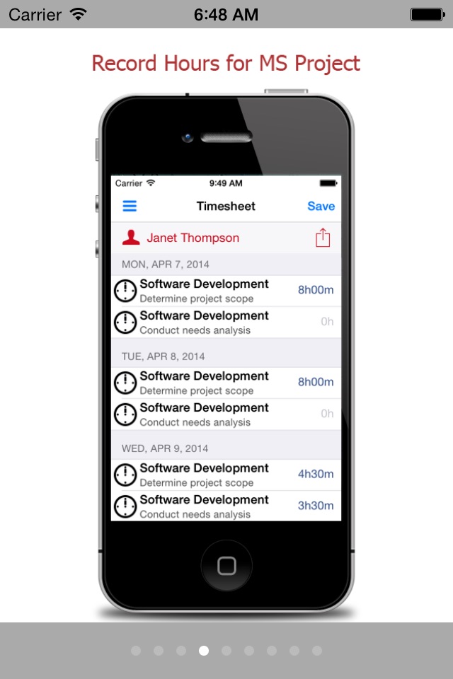 Timesheet for Microsoft Project screenshot 3