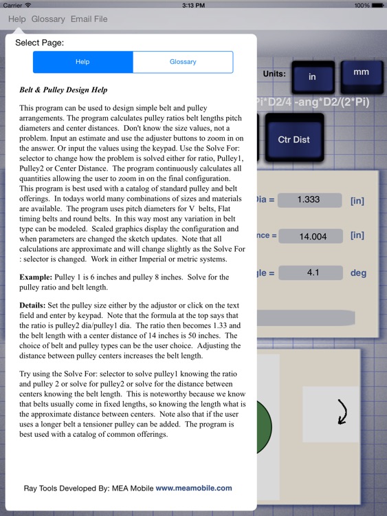 Belt & Pulley Design Simulator: Mechanical Engineering Assistant by Ray Tools