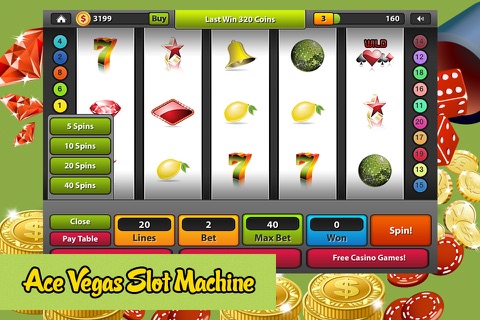 Ace Vegas Slot Machine with Bonus Games - Spin the wheel to win the grand prize screenshot 2