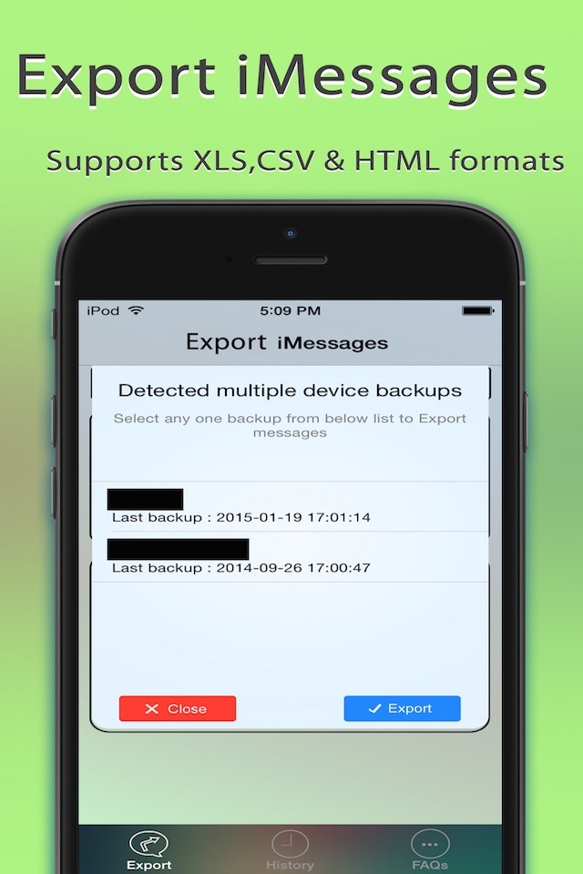 Export Messages - Save Print Backup Recover Text SMS iMessages screenshot 3