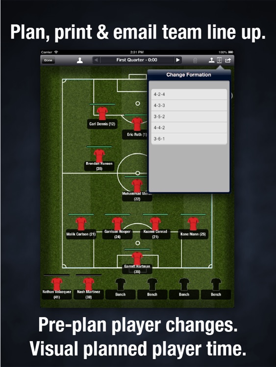 Great Coach Football - Soccer Planning, Scoring and Statistics