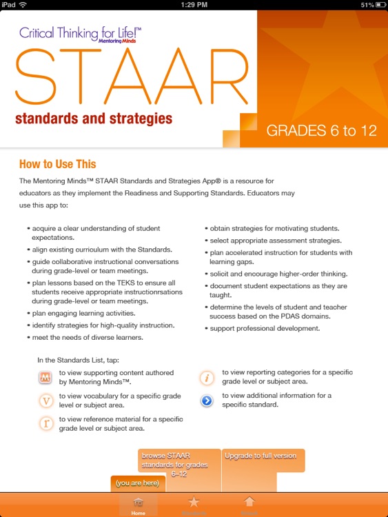 STAAR 6-12 Standards and Strategies App