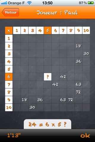 Reverse Multiplication Table screenshot 3