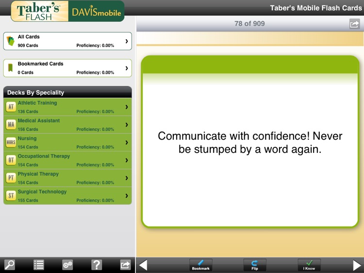 DavisMobile Taber's Flash Cards for iPad