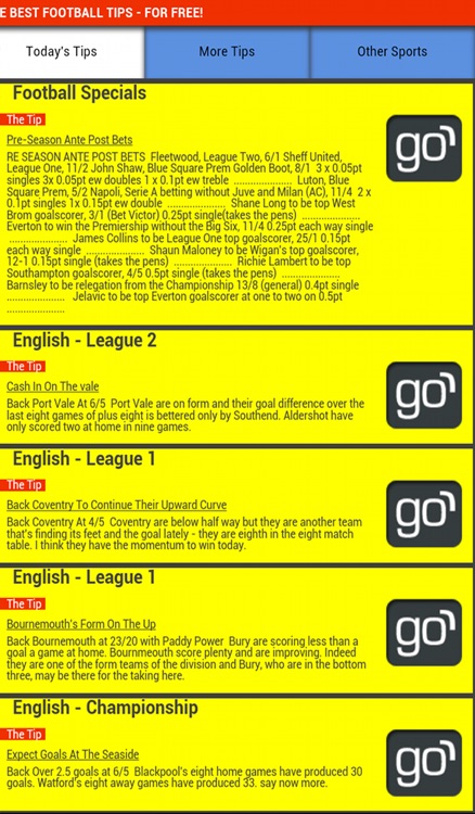 Gareth's Football Tips