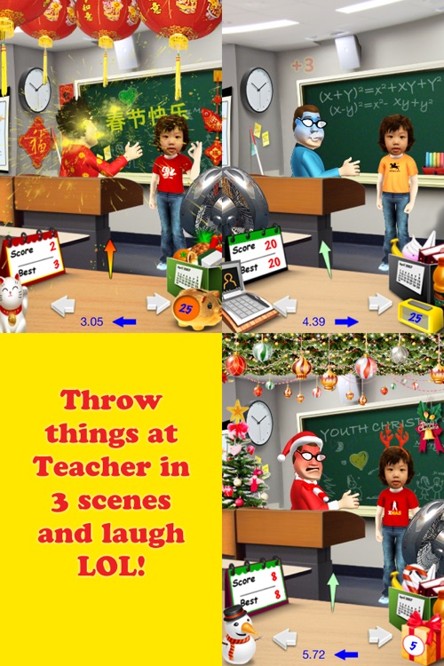 Classroom Jerk - Fun Free Addictive Game to Flick & Kick Mahjong, Fireworks, Pineapple  etc. etc. at Teacher to celebrate Chinese New Year