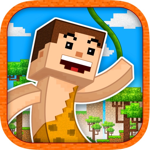 8 Bit Jungle Hero - Jump-y Pixel People Adventure Land Saga Icon