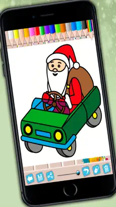 Screenshot 4 Colorear Papa Noel Navidad - Libro para colorear los mejores dibujos de Santa o San Nicolás niños de 2 a 6 años de edad iphone