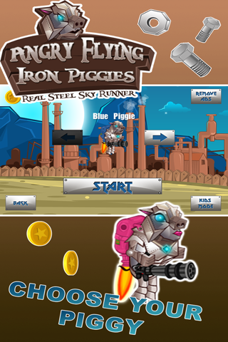 Angry Flying Iron Piggies - Real Steel Sky Runner screenshot 3