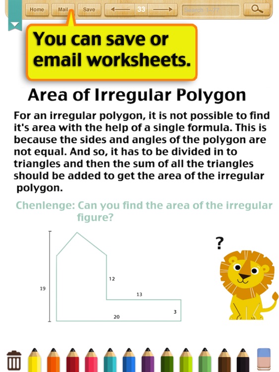 Kids Math-Area Worksheets(Grade 6) screenshot-3