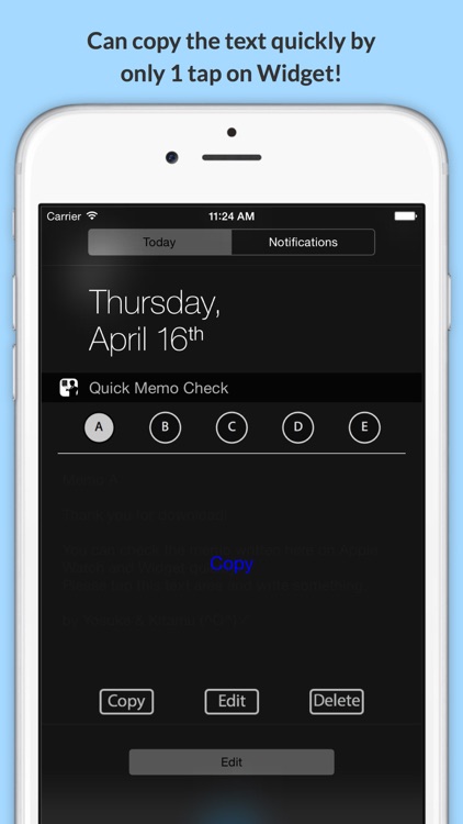 Quick Memo Check - check memos quickly on Watch and Widget