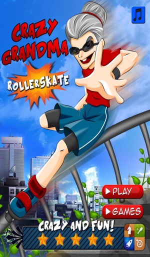 Crazy Grandma Rollerskate Run(圖1)-速報App