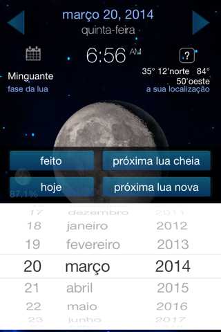 Lunar Phase Full moon calendar screenshot 2