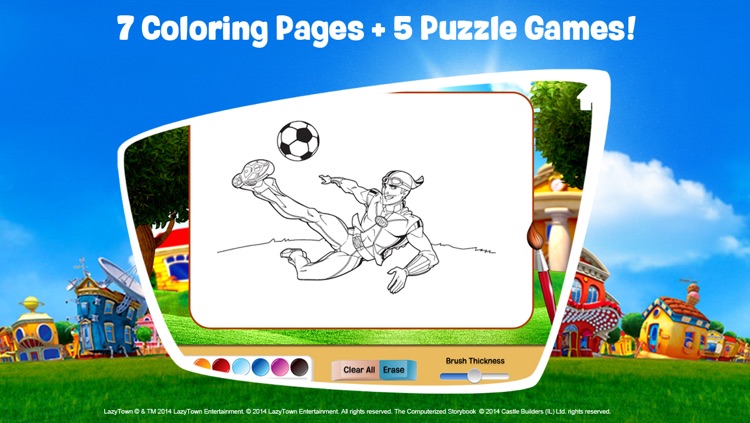 LazyTown's Adventures Deluxe – Little Pink Riding Hood Video Storybook with Narration, Puzzle Games, Coloring Pages, Photo-Booth, Music Videos, Training Videos and Cooking Recipes screenshot-4