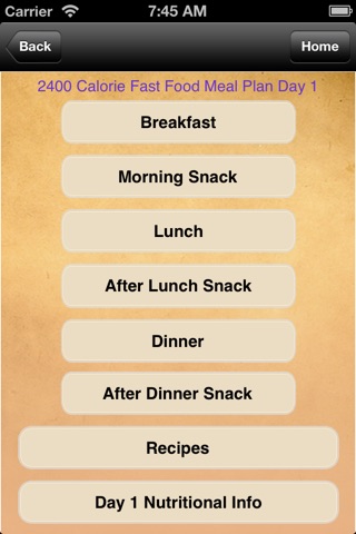 Meal Plans - Smart Fast Food 7 Day Meal Plans screenshot 3