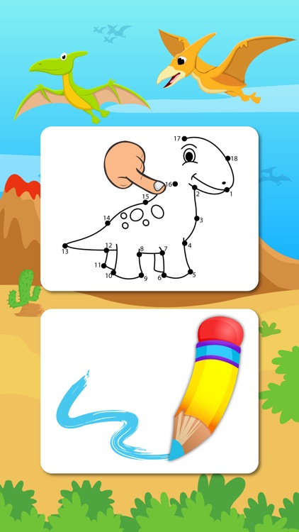 Dinosaurs Connect the Dots Coloring Book Dot to Dot Game for Kids screenshot-3