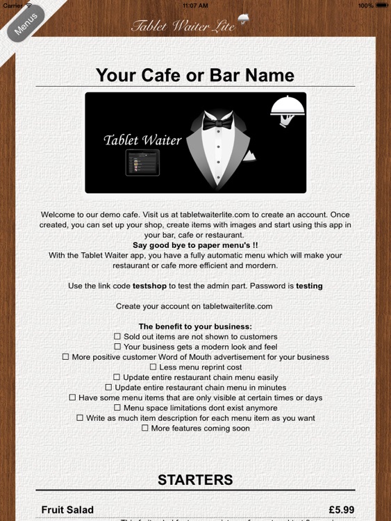 Tablet Waiter Lite screenshot-3