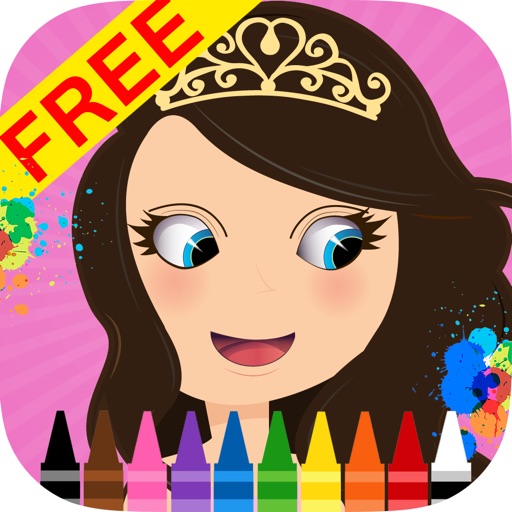 Princess Coloring Book : Colorful Paint Draw Page Games For Girl Icon