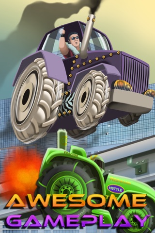 A Street Tractor Speed Race - Free City Run Racing Game screenshot 2