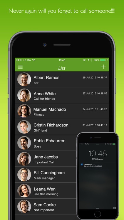 Call Later ( program calls to your favorite contacts )
