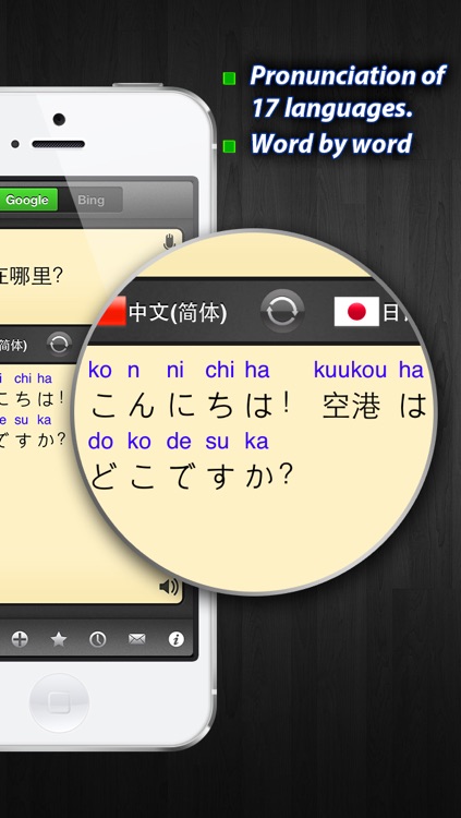 iPronunciation FREE - 60+ languages Translation for Google VS. Bing