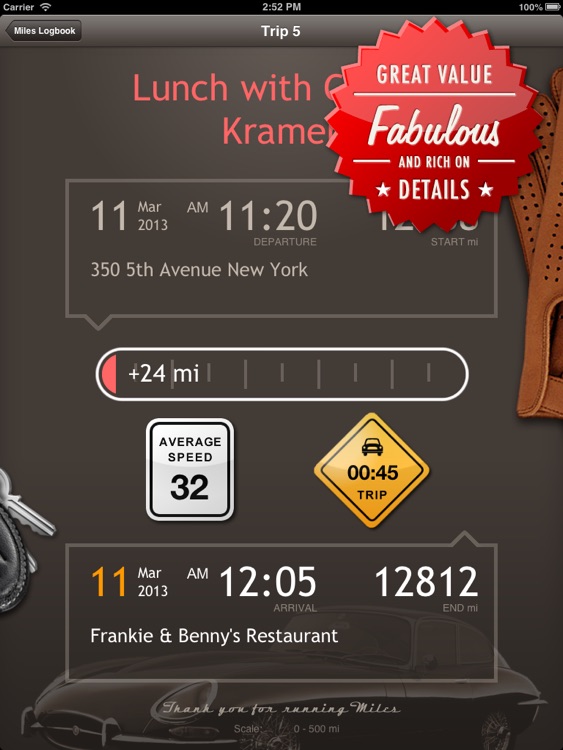 Miles HD - The Classic Mileage Log screenshot-3