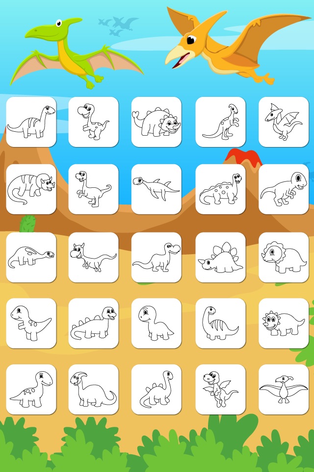 Dinosaurs Connect the Dots and Coloring Book Free screenshot 3