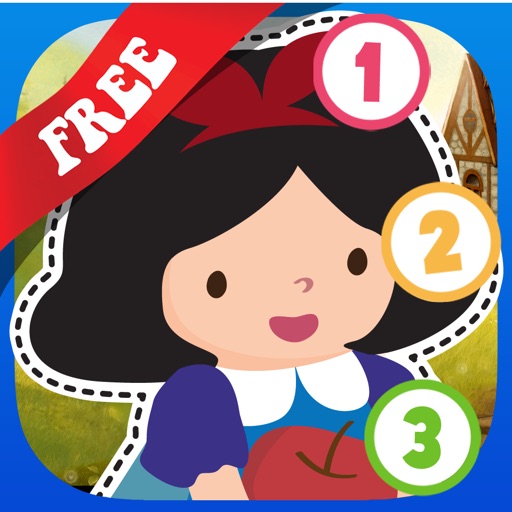 Free Kids Puzzle Teach me Tracing & Counting with Snow White and the 7 dwarfs: Draw your own prince, princess or huntsman and experience a magical fairy tale