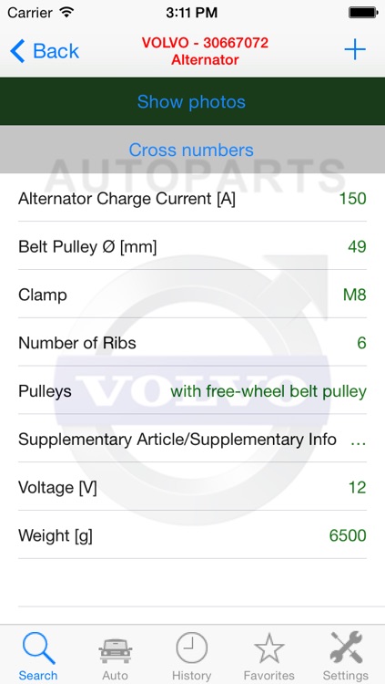 Autoparts for Volvo cars