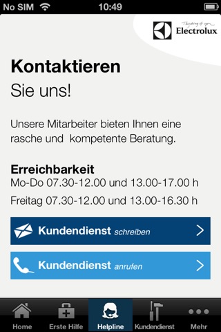 Electrolux Kundendienst screenshot 3