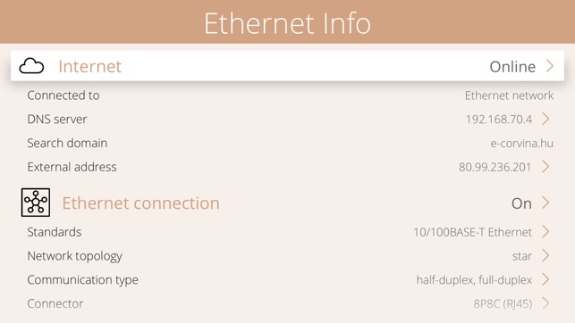 Ethernet Info