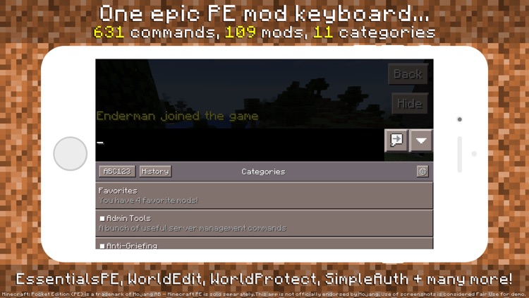 PE Mods - Custom Keyboard for Minecraft Pocket Edition screenshot-0