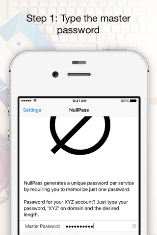 NullPass - an easy way to manage unique secure passwords per service/domain screenshot 3