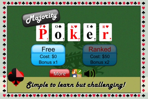 Majority Poker - NEW challenging card game screenshot 2