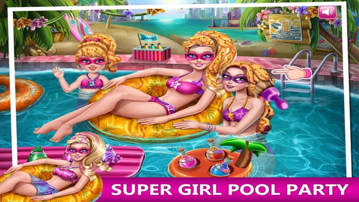 Super Girl Pool Party - Kids Games