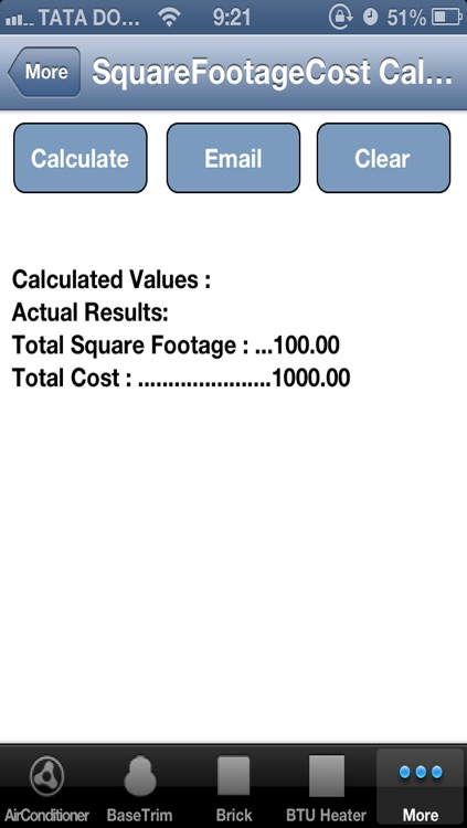 Square Footage Cost Calculator