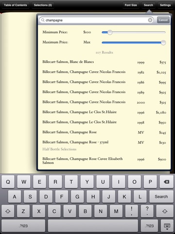 Per Se Wine List screenshot 3