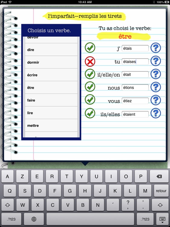 French Verb Conjugation Practice App