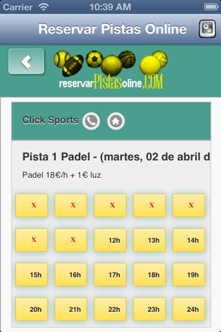 Reservar Pistas Online screenshot 2